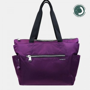 Women's Hedgren Margaret Sustainably Made Tote Bags Purple | QHX9838CR