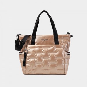 Women's Hedgren Puffer Tote Bags Beige | FWP4569WE