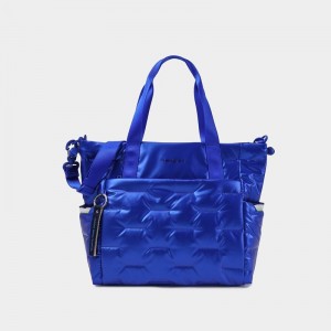 Women's Hedgren Puffer Tote Bags Blue | WIJ4043GG