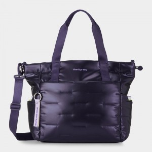 Women's Hedgren Puffer Tote Bags Purple Deep Blue | LGI592GG