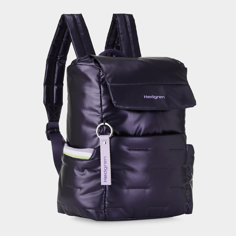 Women's Hedgren Billowy Backpacks Purple Deep Blue | KQT6475BK