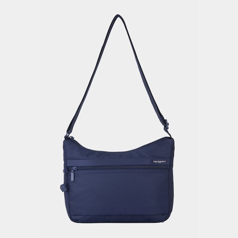 Women's Hedgren Harper's Rfid Shoulder Bags Dark Blue | HWF527AS