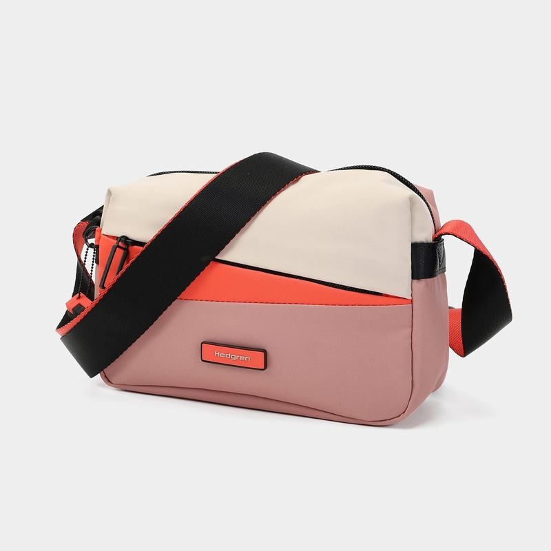 Women's Hedgren Neutron Small Crossbody Bags Pink Orange | YKD7078EQ