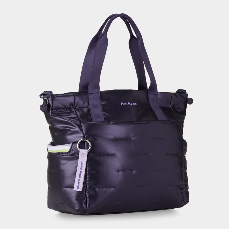 Women's Hedgren Puffer Tote Bags Purple Deep Blue | LGI592GG