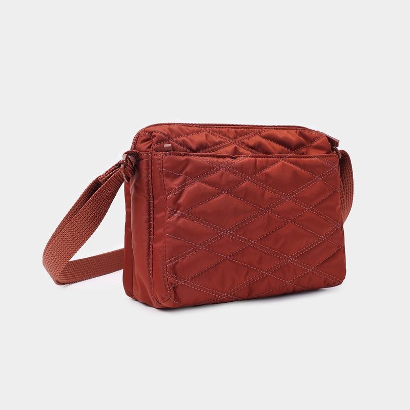 Women's Hedgren Quilted Eye Rfid Shoulder Bags Red Brown | OPC10020IR