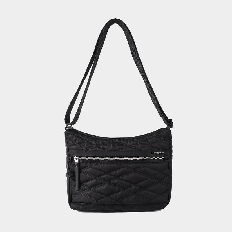 Women's Hedgren Quilted Harper's Rfid Shoulder Bags Black | ZPX9968MR