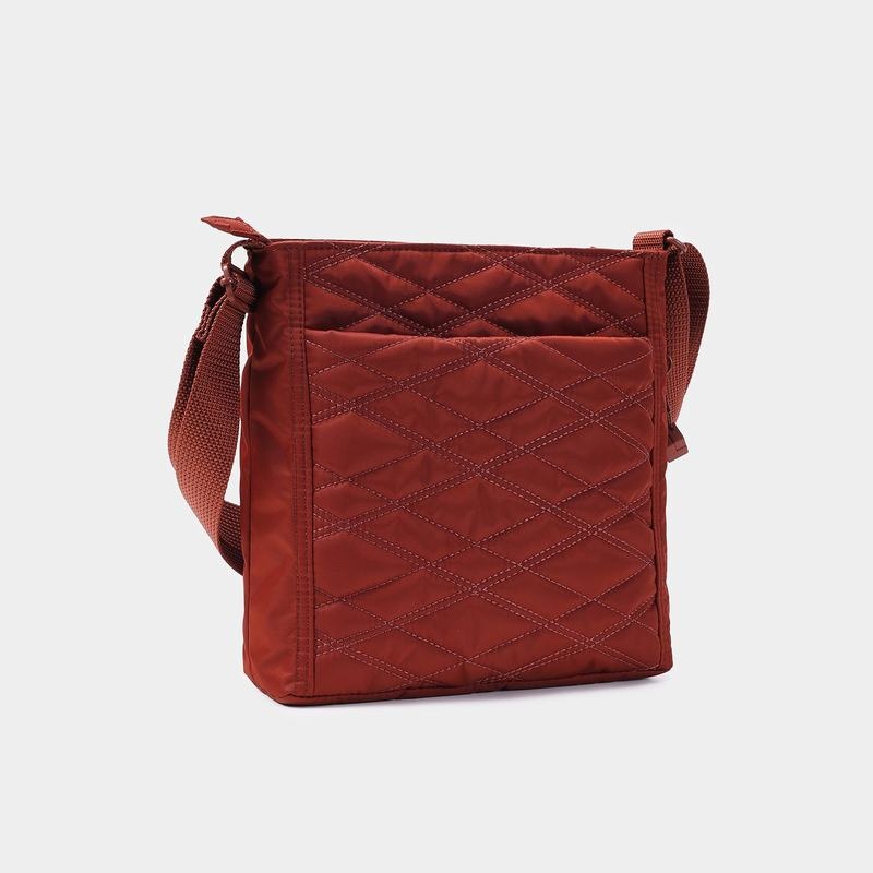 Women's Hedgren Quilted Orva Rfid Crossbody Bags Red Brown | UVV1316CO