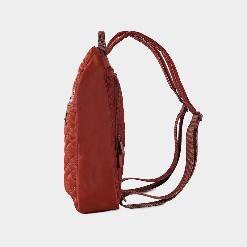 Women's Hedgren Vogue Large Rfid Backpacks Red Brown | CAH6694AT