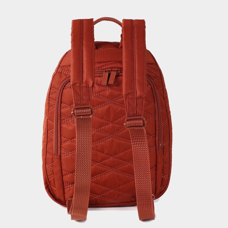 Women's Hedgren Vogue Rfid Backpacks Red Brown | GMF5934PW